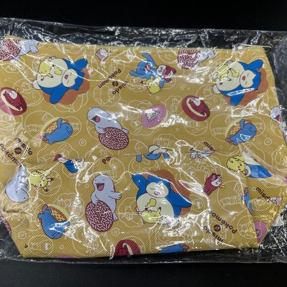 Pokémon x Mister Donut Collab Zipper Wallet Coin Purse Snorlax Pikachu New - Picture 3 of 8